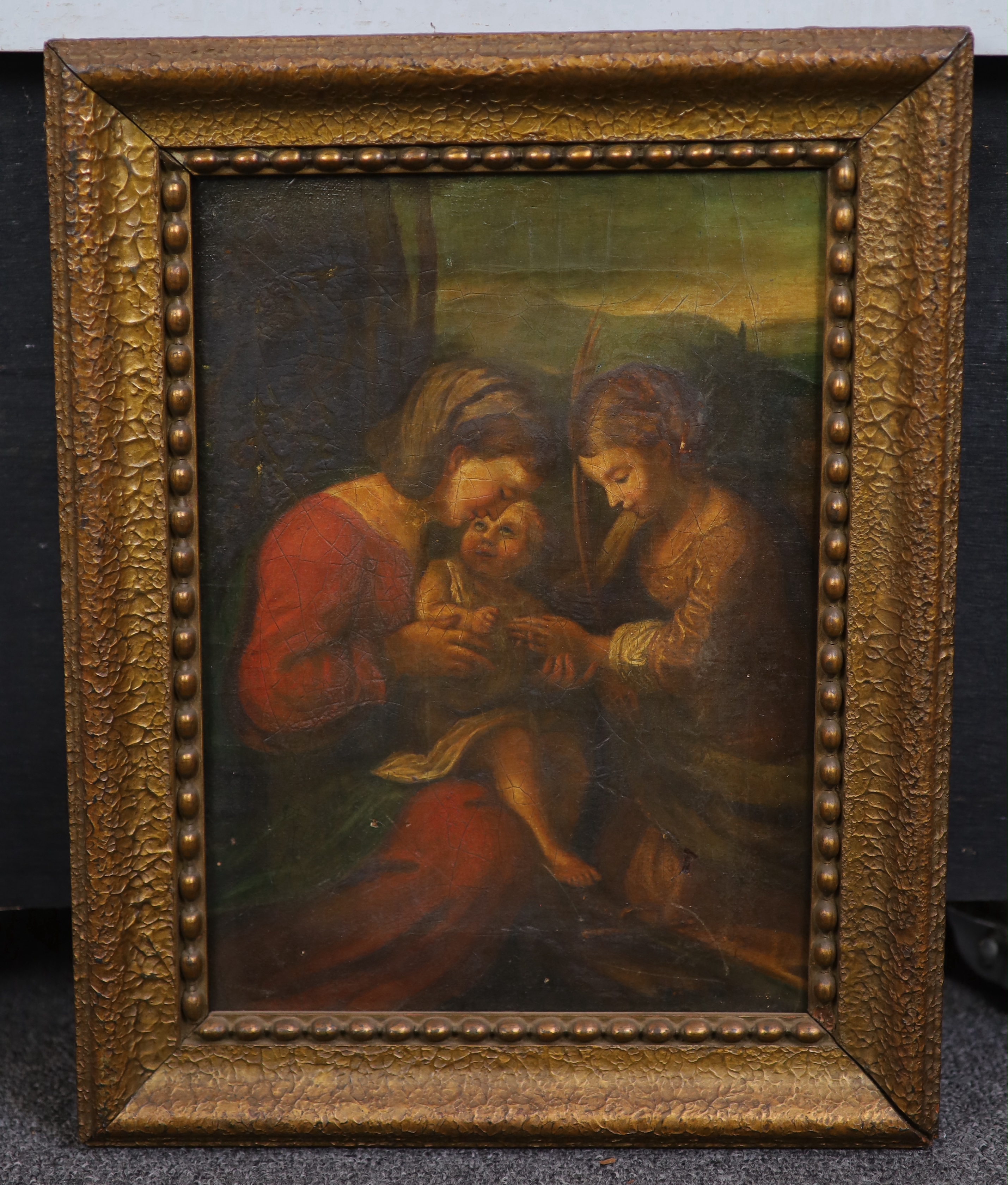 Late 18th / early 19th century, Italian School, oil on canvas, Holy Family, 29 x 20cm